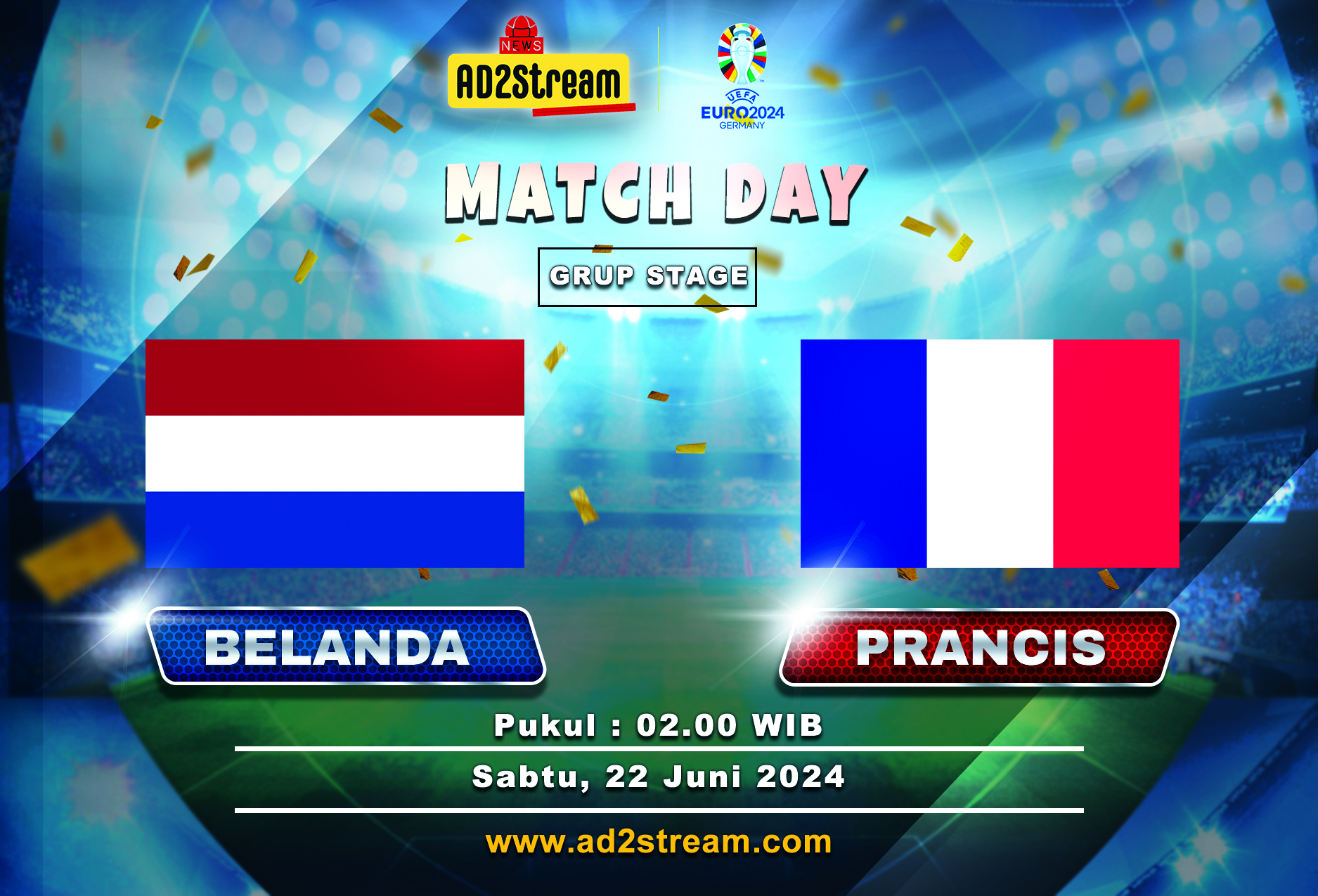 Prediksi Euro Malam Ini : Belanda Vs Prancis 22 Juni 2024