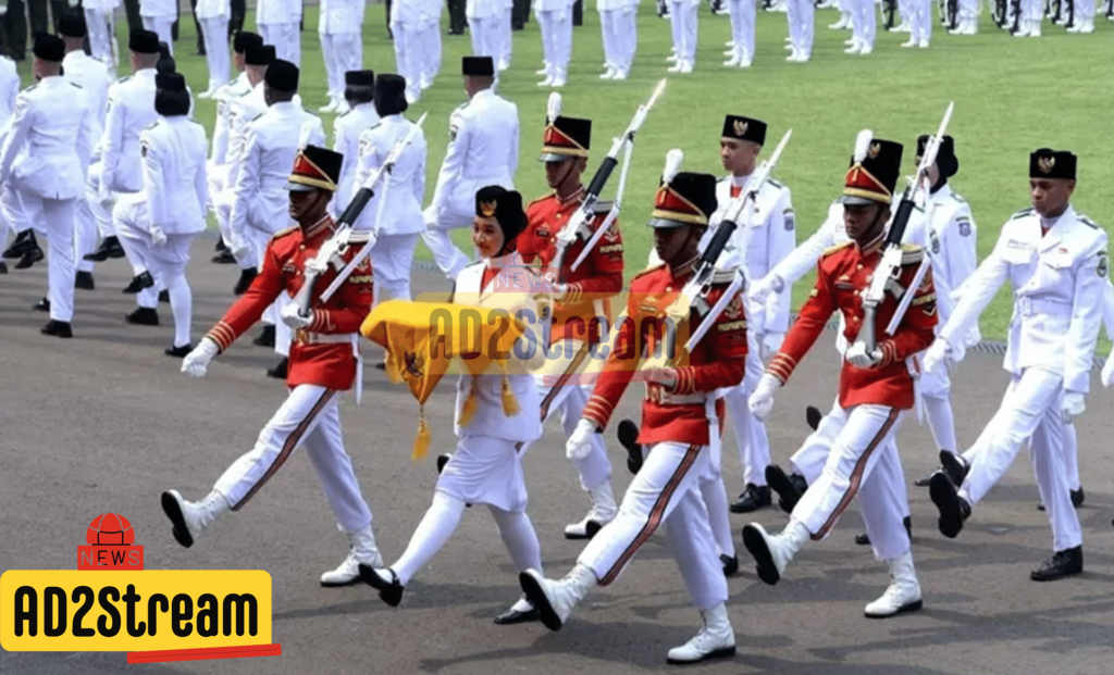 Duplikat Bendera pusaka dan naskah proklamasi kemudian diserahterimakan kepada ADC