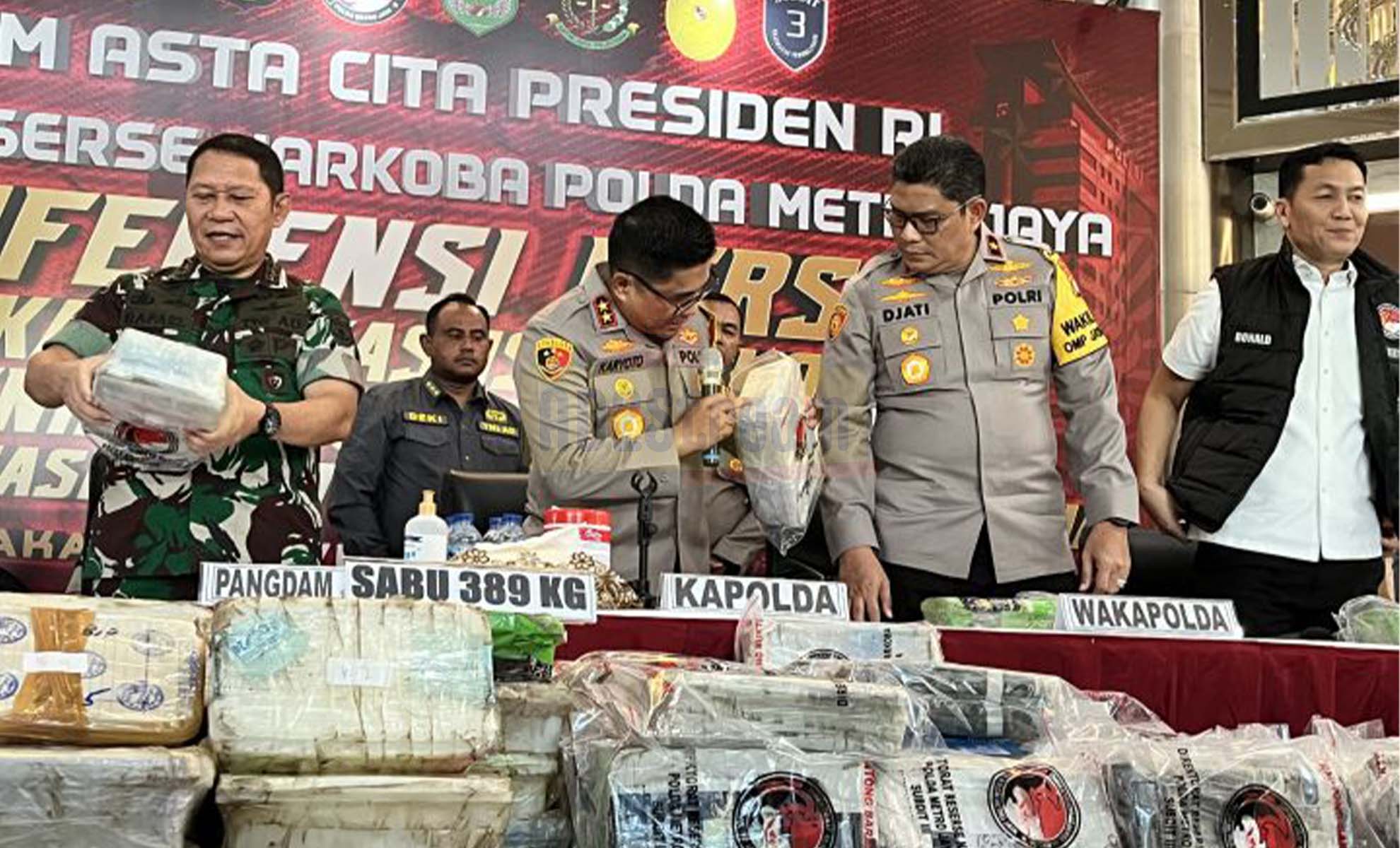 Polda Ungkap Peredaran Narkoba 389 KG Jaringan Internasional